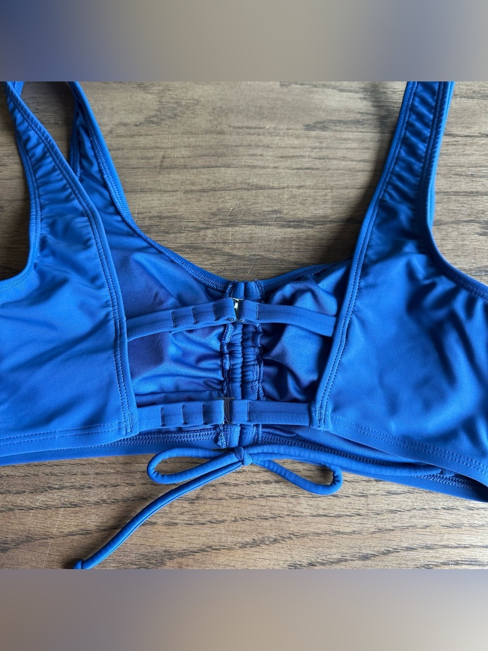 NWT Cupshe Ruched Drawstring Cutout Bikini & Mid Rise Set Size Small Blue - Picture 8 of 9